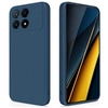Image de Coque pour Xiaomi Redmi K70E 5G / Poco X6 Pro 5G - housse etui silicone gel fine + verre trempe - BLEU FONCE -