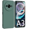 Image de Coque pour Xiaomi Redmi A3 / Poco C61 4G - housse etui silicone gel fine + verre trempe - VERT -
