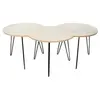 Image de - Table gigogne pieds fils (Lot de 3) Beige et blanc