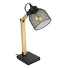 Image de Lampe de bureau style industriel métal et bois Noir