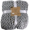 Image de Plaid grosses mailles Chunky 120 x 150 cm gris