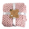 Image de Plaid grosses mailles Chunky 120 x 150 cm rose