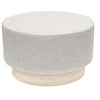 Image de - Pouf scandinave en tissu base bois 60 cm Gris clair