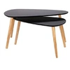 Image de - Tables gigognes en bois galet (Lot de 2) noir