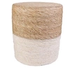 Image de Pouf en jute beige et naturel pieds bois