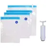Image de - Sachet réutilisable avec pompe vide d'air (Lot de 4)