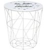Image de Table d'appoint avec rangement - tête dans les étoiles - d 30 cm - blanc