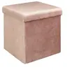 Image de - Pouf coffre pliable en velours design Giulia - L. 38 x H. 38 cm - Rose - Giulia