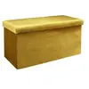 Image de - Coffre banc pliable design velours Giulia - Jaune moutarde - Giulia