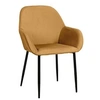 Image de Fauteuil velours côtelé Giulia jaune moutarde - Jaune moutarde - Home déco factory