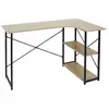 Image de Bureau d'angle effet bois Job noir - Noir
