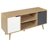 Image de HOME DECO FACTORY Meuble TV Scandinave avec Tiroir en Bois 120 cm Blanc en occasion ou reconditionné