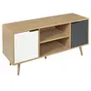 Image de Meuble TV 2 portes 2 niches Sven - Naturel clair