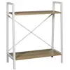 Image de - Etagère à 2 planches en bois et métal - L. 60 x H. 70 cm. - Blanc