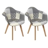 Image de Fauteuil scandinave Patchwork (Lot de 2) Gris