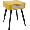 Image de Chevet en bois 1 tiroir Zoran jaune moutarde