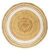 Image de Tapis rond jute coton blanc 90cm