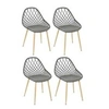Image de Lot de 4 chaises design "malaga" 80cm gris