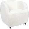 Image de - Fauteuil en polyester bouclette blanc Kim