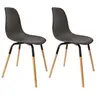 Image de Chaise scandinave pieds métal et bois de hêtre Phenix (Lot de 2) noir