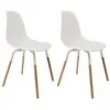 Image de - Chaise scandinave pieds métal et bois de hêtre Phenix (Lot de 2) blanc