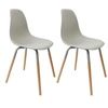 Image de Chaise scandinave pieds métal et bois de hêtre Phenix (Lot de 2) gris