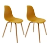 Image de - Chaise scandinave pieds métal et bois de hêtre Phenix (Lot de 2) jaune moutarde