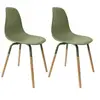 Image de Chaise scandinave pieds métal et bois de hêtre Phenix (Lot de 2) vert