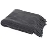 Image de Plaid chenille en polyester avec franges 120 x 150 cm gris