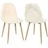 Image de - Chaise pieds imitation bois assise en tissu Faro (Lot de 2)