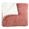 Image de Plaid imitation fourrure rose et sherpa 140 x 200 cm