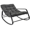 Image de Fauteuil de jardin à bascule en métal Miamii gris noir