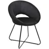 Image de - Fauteuil rond en velours cotelé Giulia noir