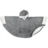 Image de Plaid Poncho à Capuche "Sherpa" 100x150cm Gris Foncé
