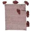 Image de Plaid Nid d'Abeille "Gaufré" 125x150cm Rouge & Blanc