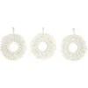 Image de Lot de 3 Miroirs Muraux Déco Boho Rond 28cm Coton Beige