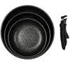 Image de Lot de 3 Poêles Avec Poignée "Pierre" 29cm Noir