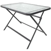 Image de Table de jardin en métal et verre trempé Formentera 110 x 70 cm gris