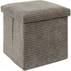 Image de Pouf Coffre Pliable Côtelé "Scott" 38cm Taupe