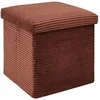 Image de Pouf Coffre Pliable Côtelé "Scott" 38cm Terracotta