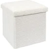 Image de Pouf Coffre Pliable Côtelé "Scott" 38cm Beige
