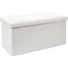 Image de Coffre banc pliable en velours côtelé Scott beige