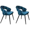 Image de Lot de 2 chaise interieur non pliable H. 83 cm en metal bleu