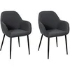 Image de Lot de 2 Chaises Fauteuil en Polyester 85cm Gris