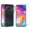 Image de Coque et 2 films pour Samsung Galaxy A70 - Coque Souple Solide transparente + 2 Films en Verre trempé résistants Anti Casse écran