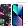 Image de Coque pour iPhone 13 et 2 protections écran Verre Trempé [Flamant Rose]