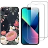 Image de Coque pour iPhone 13 et 2 protections écran Verre Trempé [Fleur]
