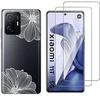 Image de Coque pour Xiaomi 11T / 11T Pro 5G et 2 protections écran Verre Trempé [Fleur blanche]