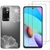 Image de Coque pour Xiaomi Redmi 10 et 2 protections écran Verre Trempé [Fleur blanche]