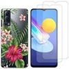 Image de Coque pour Vivo Y52 5G / Vivo Y72 5G et 2 protections écran Verre Trempé [Fleur exotique]